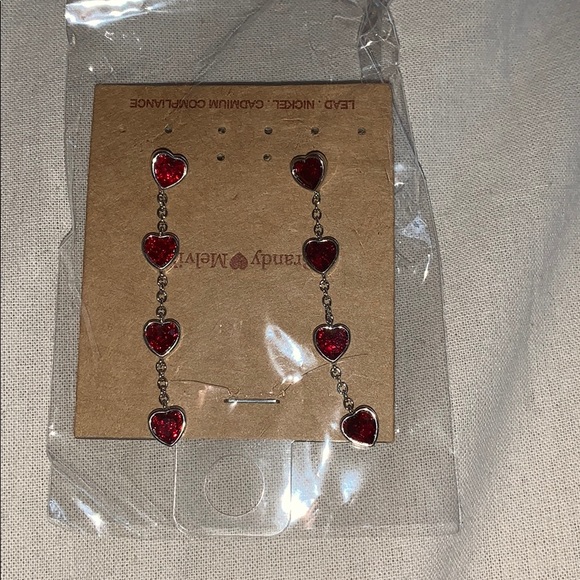 Brandy Melville Jewelry - Brandy Melville red heart dangle earrings